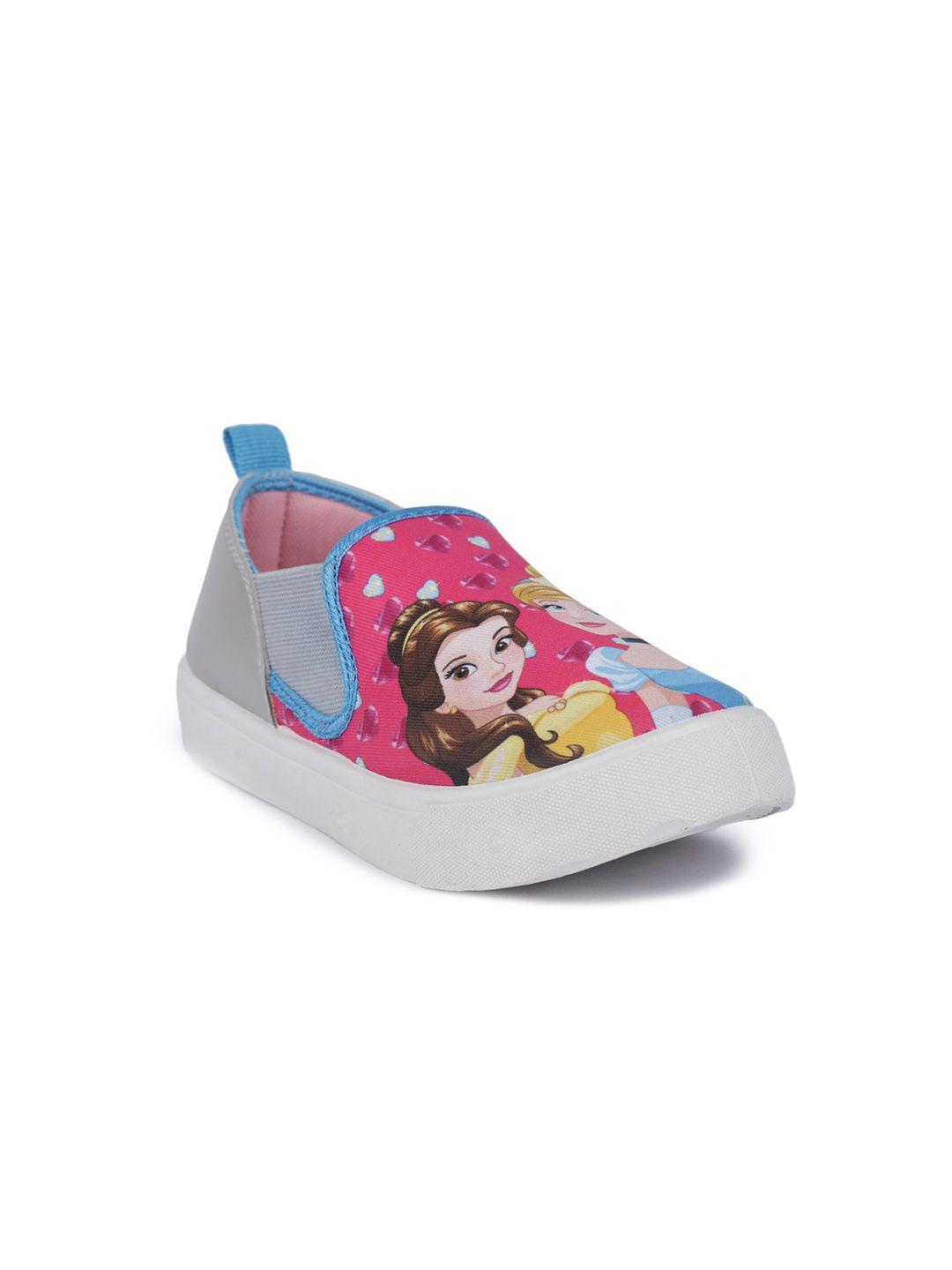 toothless girls pink disney princess printed slip-on sneakers