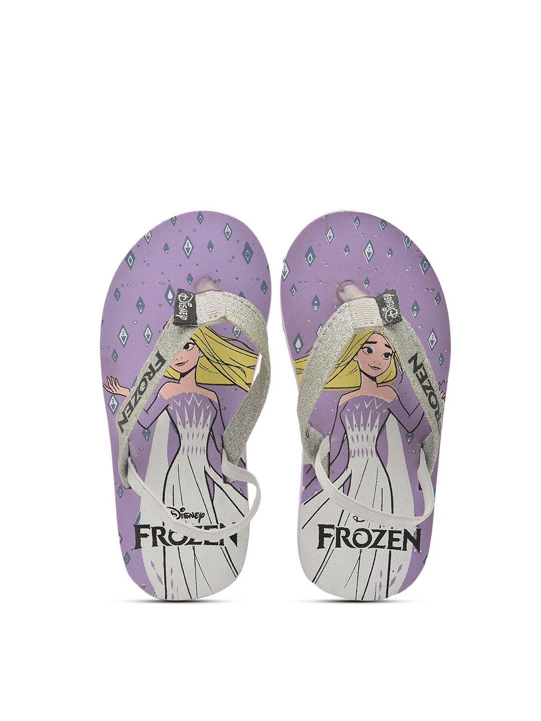 toothless girls purple & white printed thong flip-flops