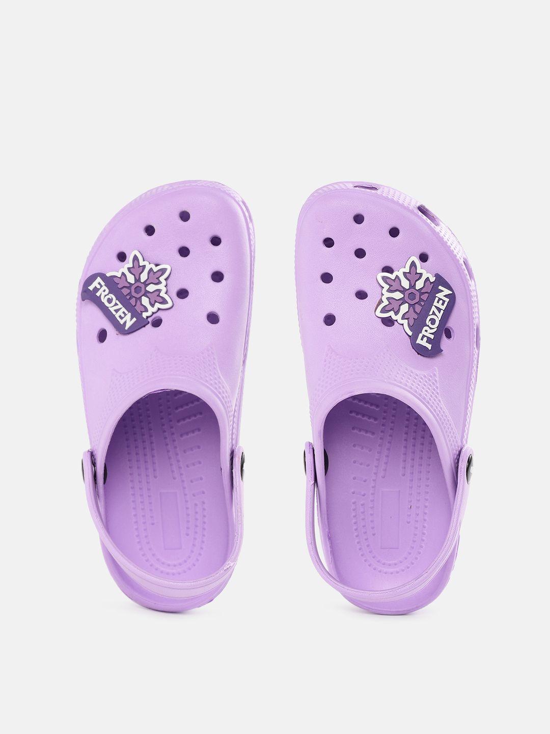 toothless girls purple disney frozen printed rubber clogs