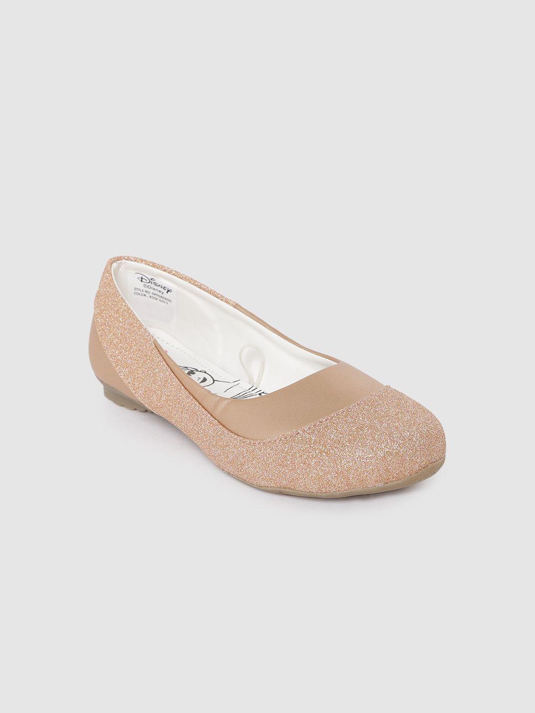 toothless girls rose gold-toned & beige disney princess shimmer ballerinas