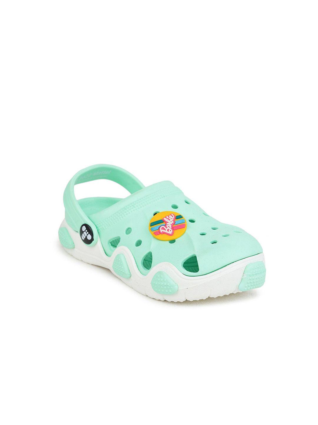 toothless girls sea green & white barbie clogs