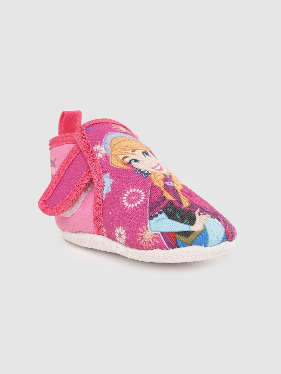 toothless infant girls pink printed booties