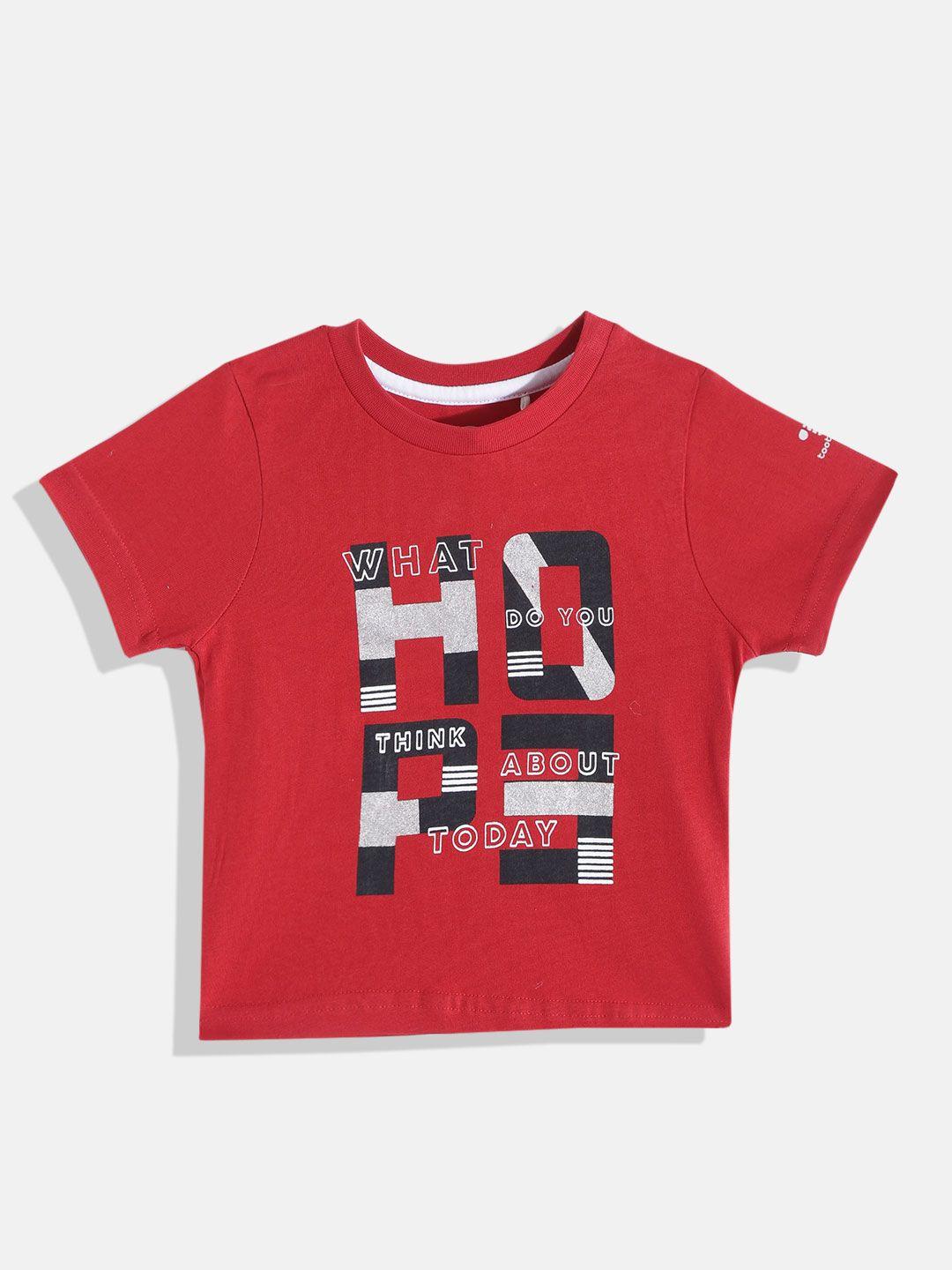 toothless kids boys red black printed t-shirt