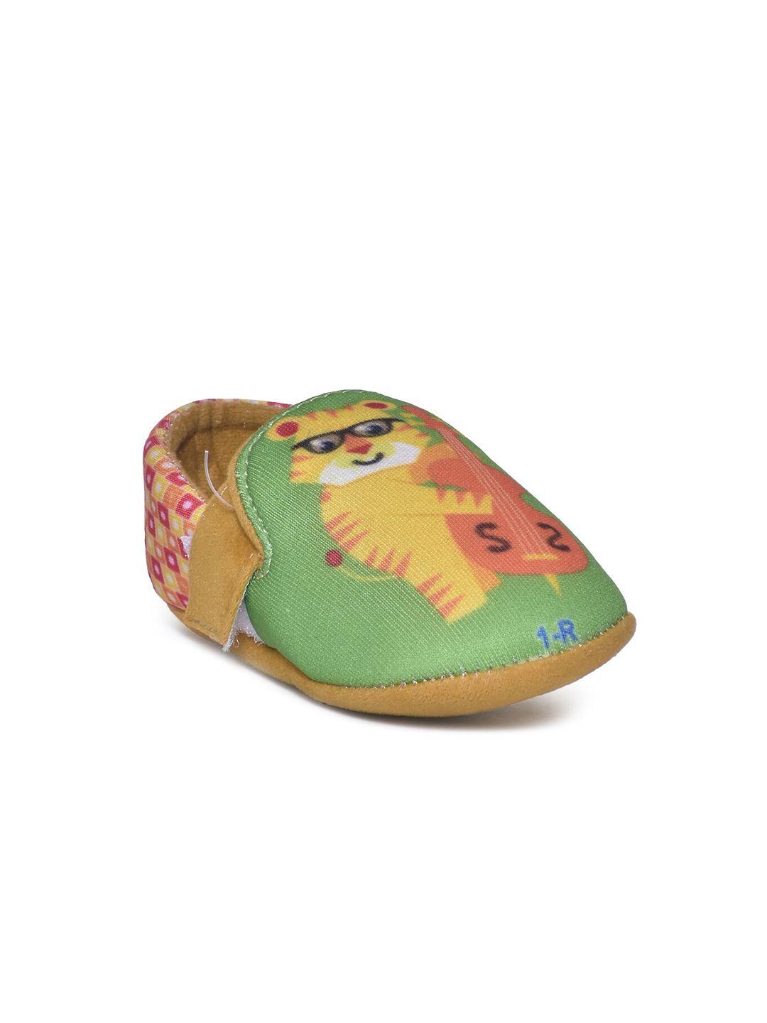 toothless kids green printed cotton bootie