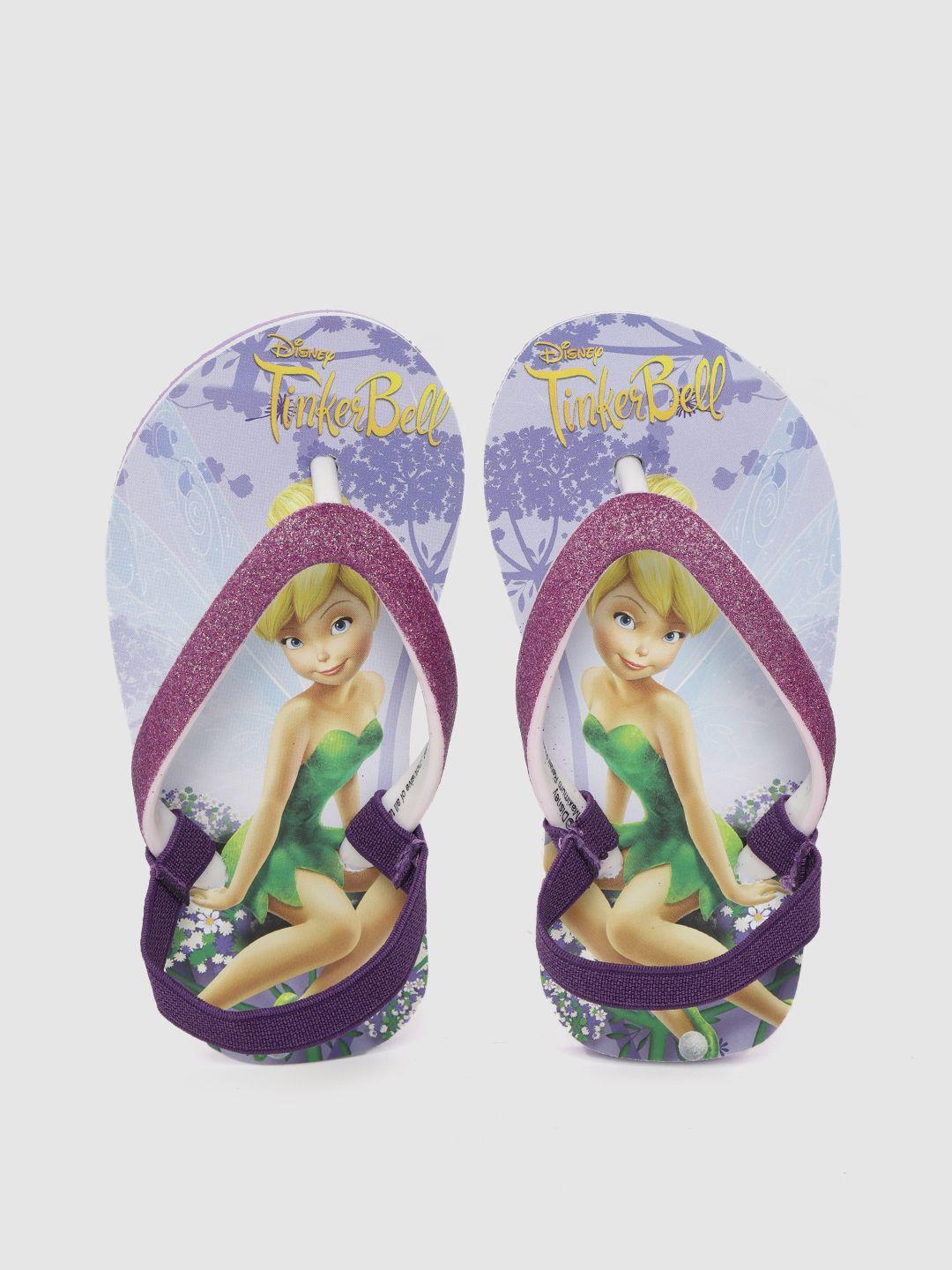 toothless princess girls purple & blue printed disney princess thong flip-flops