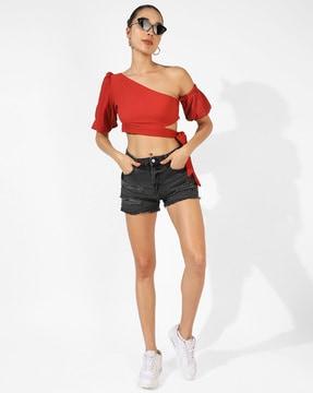 top with asymmetrical sleeves