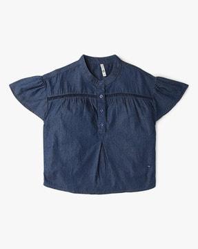 top with band collar