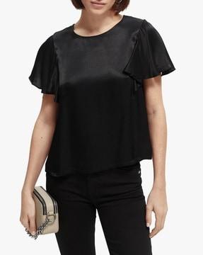 top with flounce sleeves