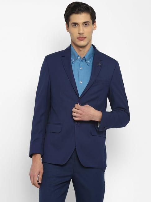 top brass blue regular fit blazer