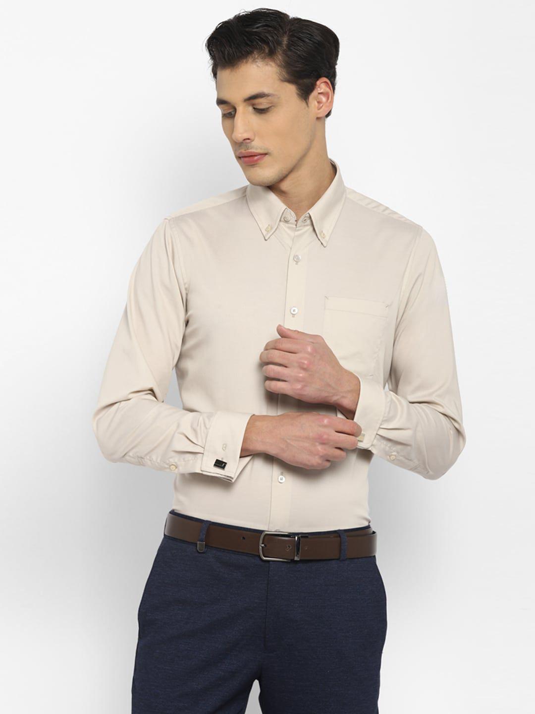 top brass button-down collar formal cotton shirt