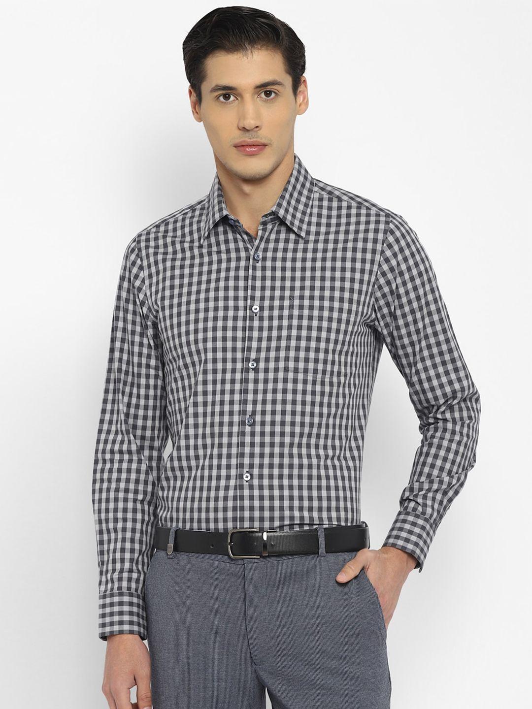 top brass checked cotton formal shirt