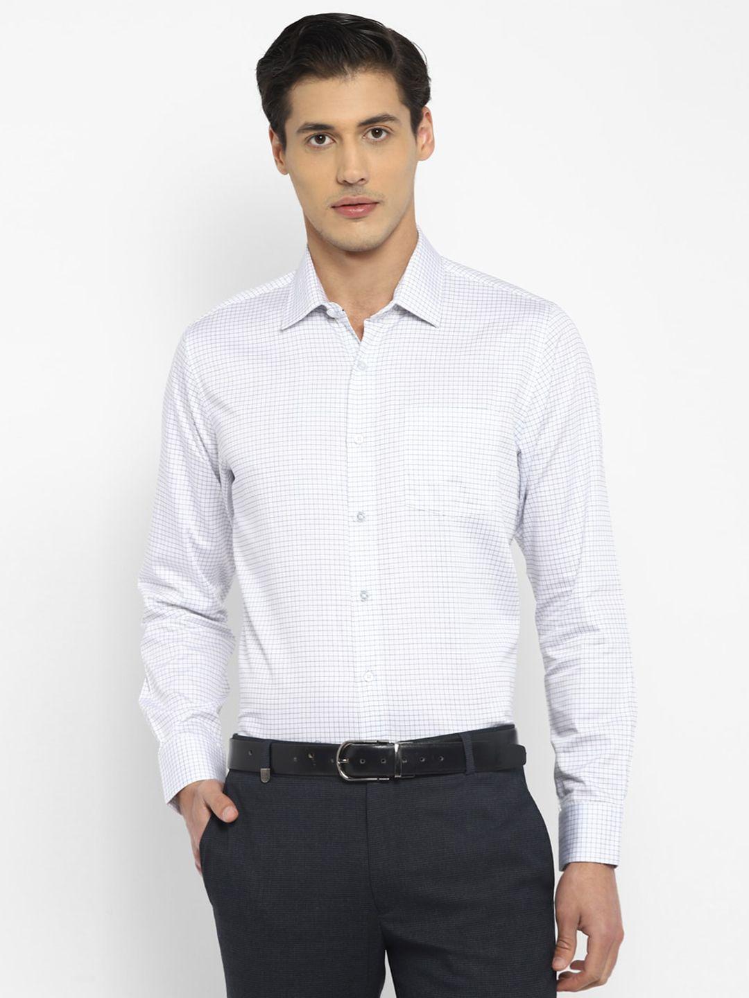top brass checked formal cotton shirt