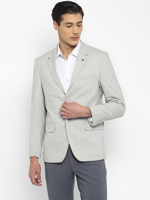 top brass light grey regular fit blazer