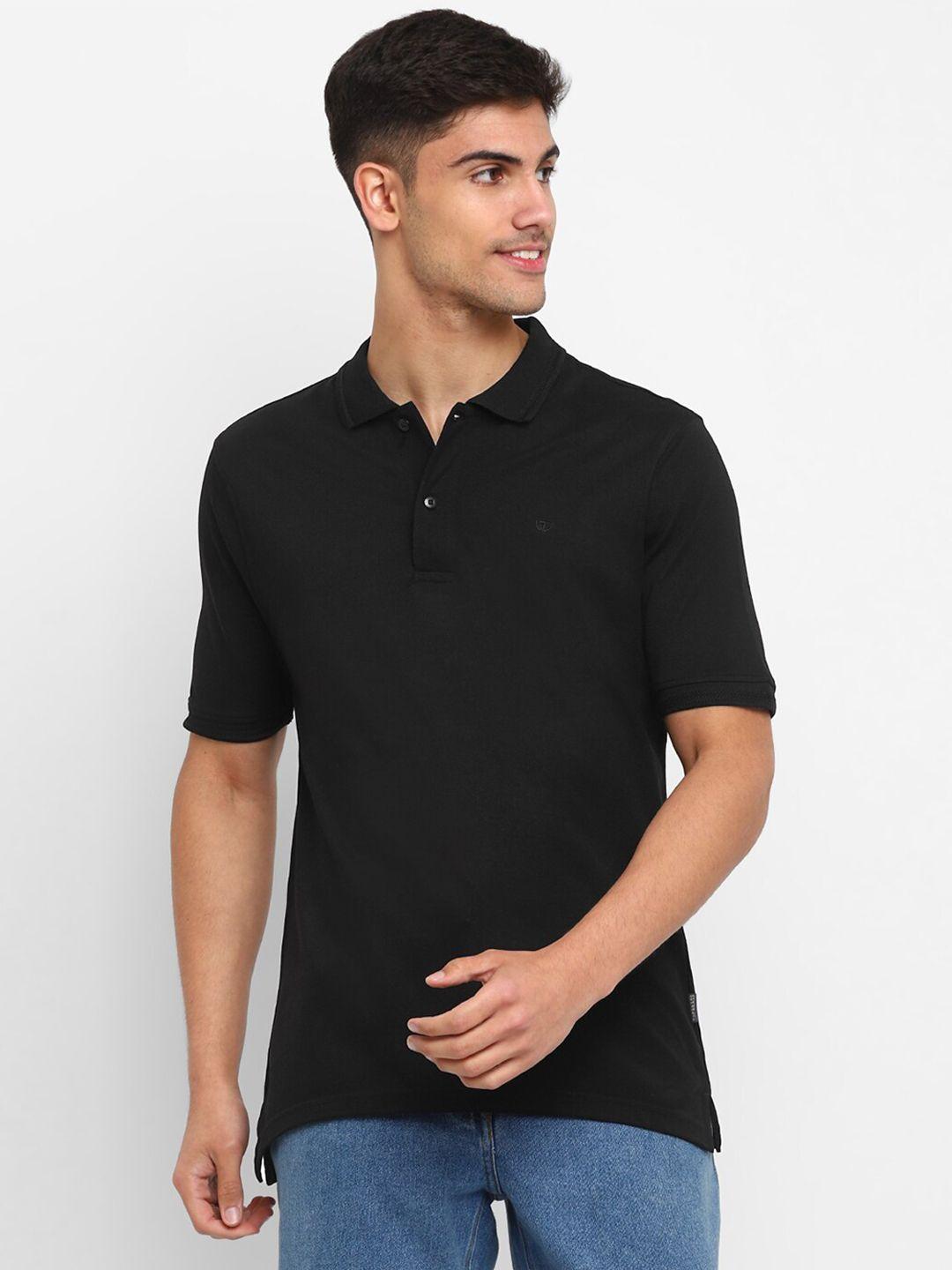 top brass men black polo collar pockets t-shirt