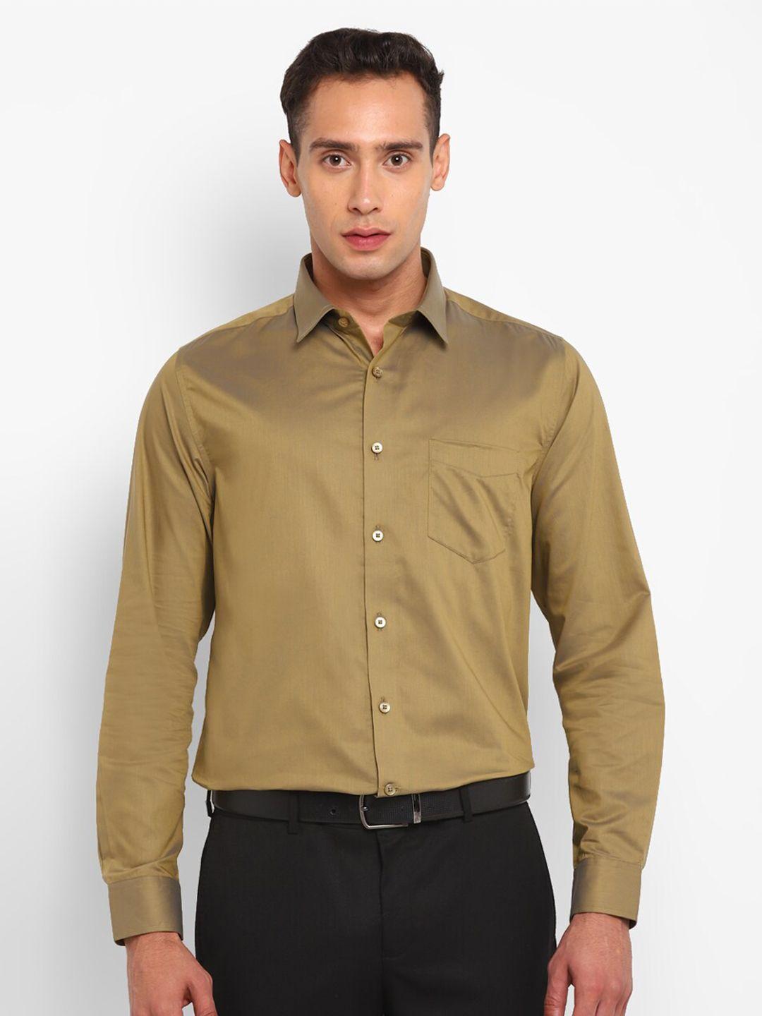 top brass men gold-toned opaque formal shirt