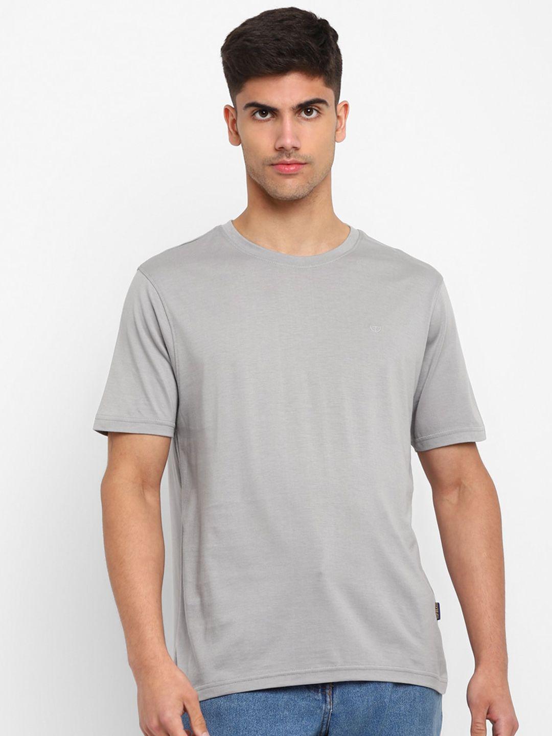 top brass men grey raw edge t-shirt