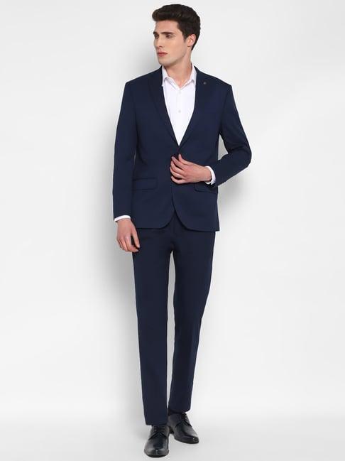 top brass navy regular fit two piece suit