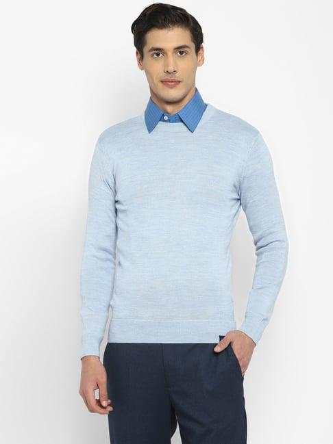 top brass sky blue regular fit sweater