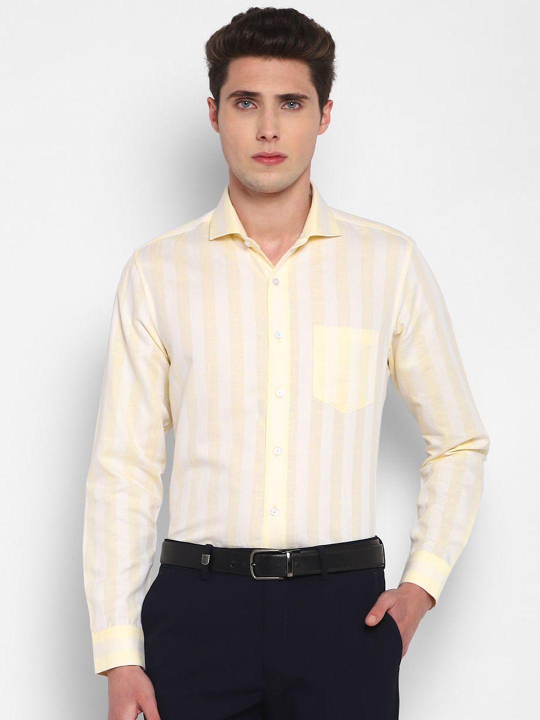 top brass striped cotton regular fit formal shirt