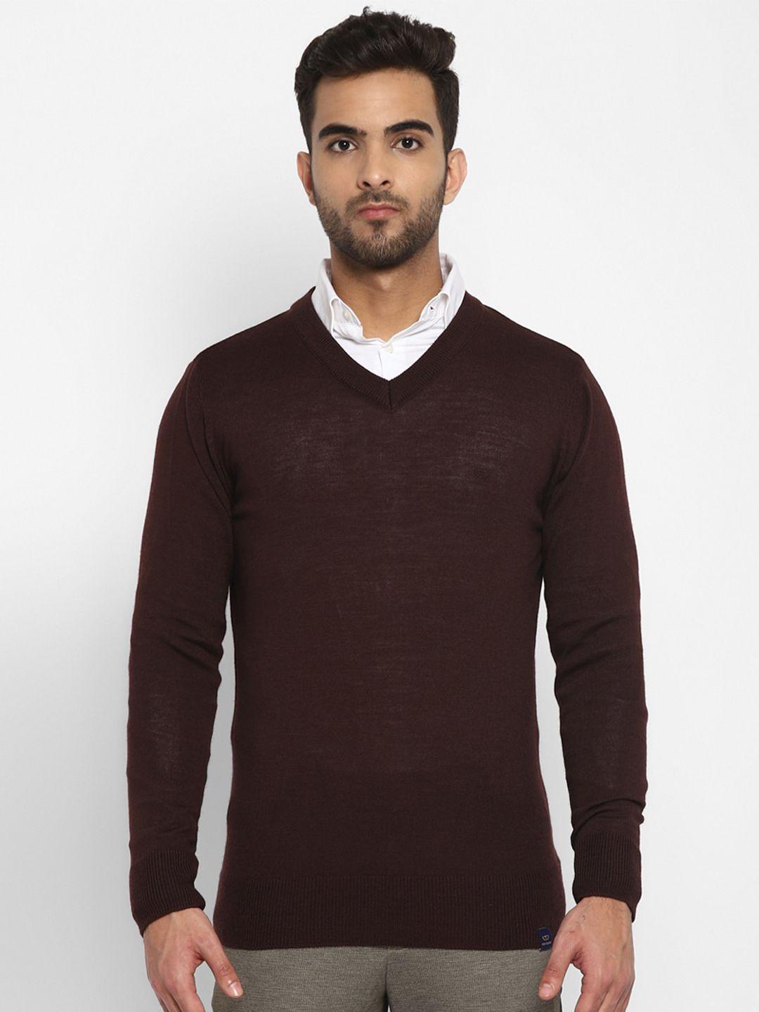 top brass v-neck wool pullover sweater