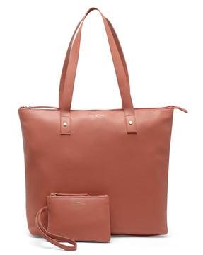 top strap tote bag with wallet pouch