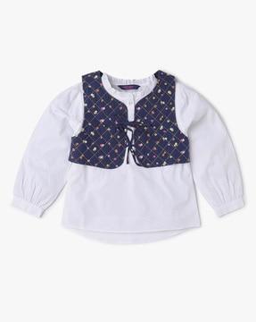 top with embroidered shrug