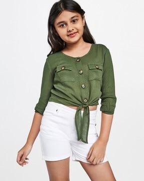 top with flap pockets