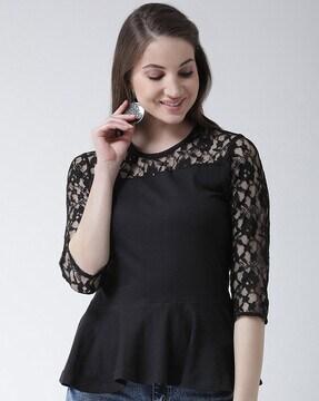 top with lace detail