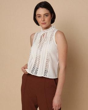 top with lace insert