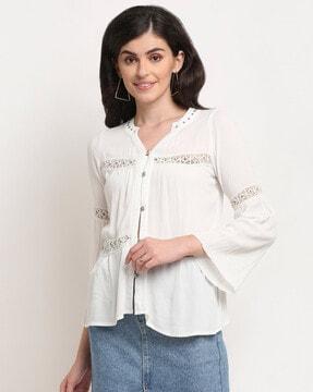 top with lace panels
