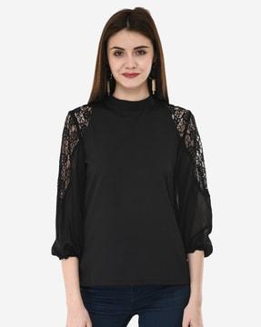 top with lace sleeves