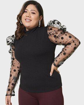 top with lace sleeves