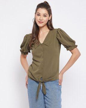 top with puff sleeves