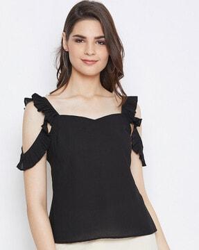 top with ruffled straps