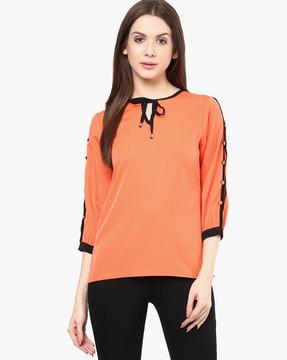 top with tie-up neckline