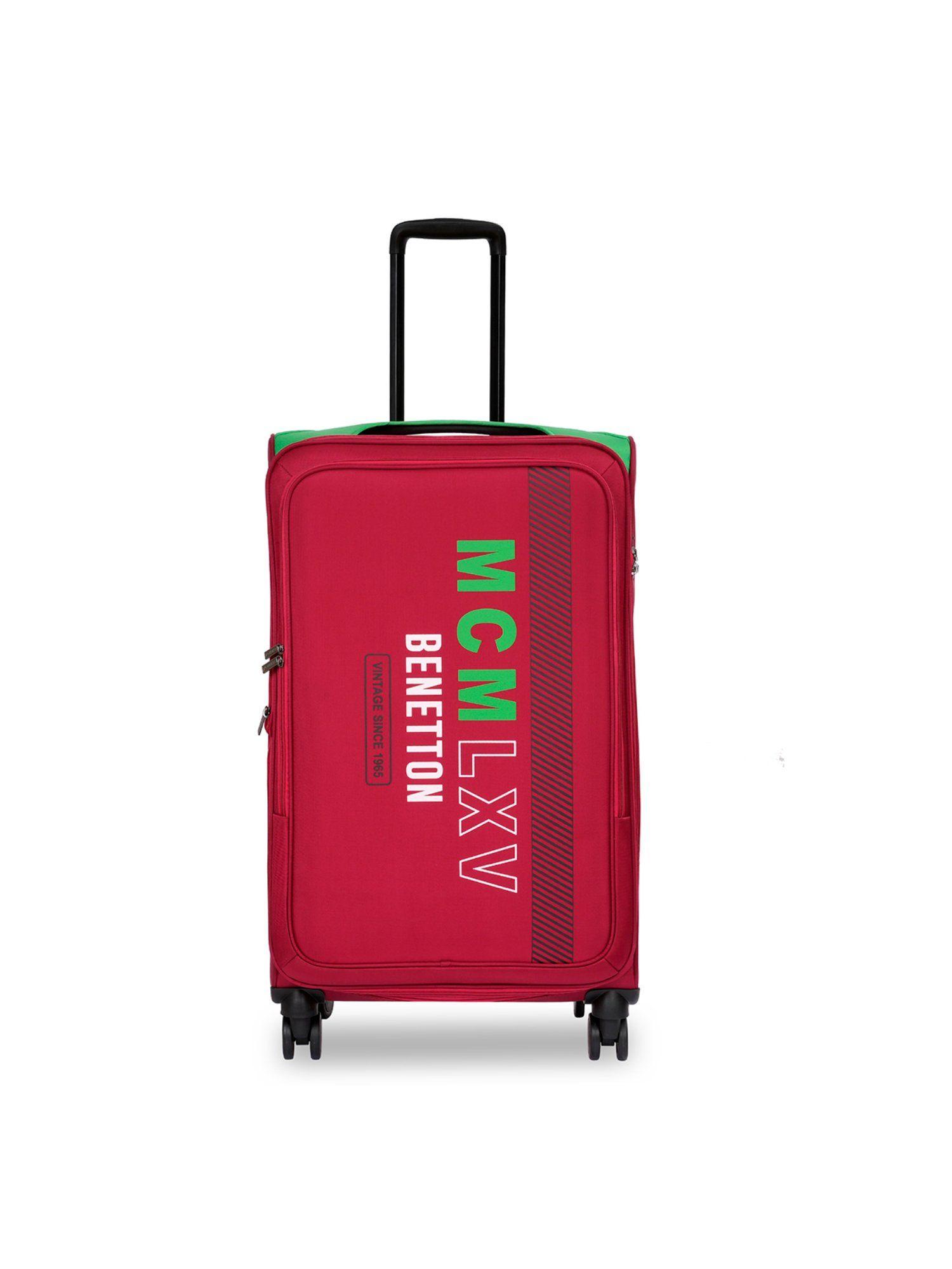 topaz unisex polyester soft luggage - red, 58.5 cm cargo trolley bag