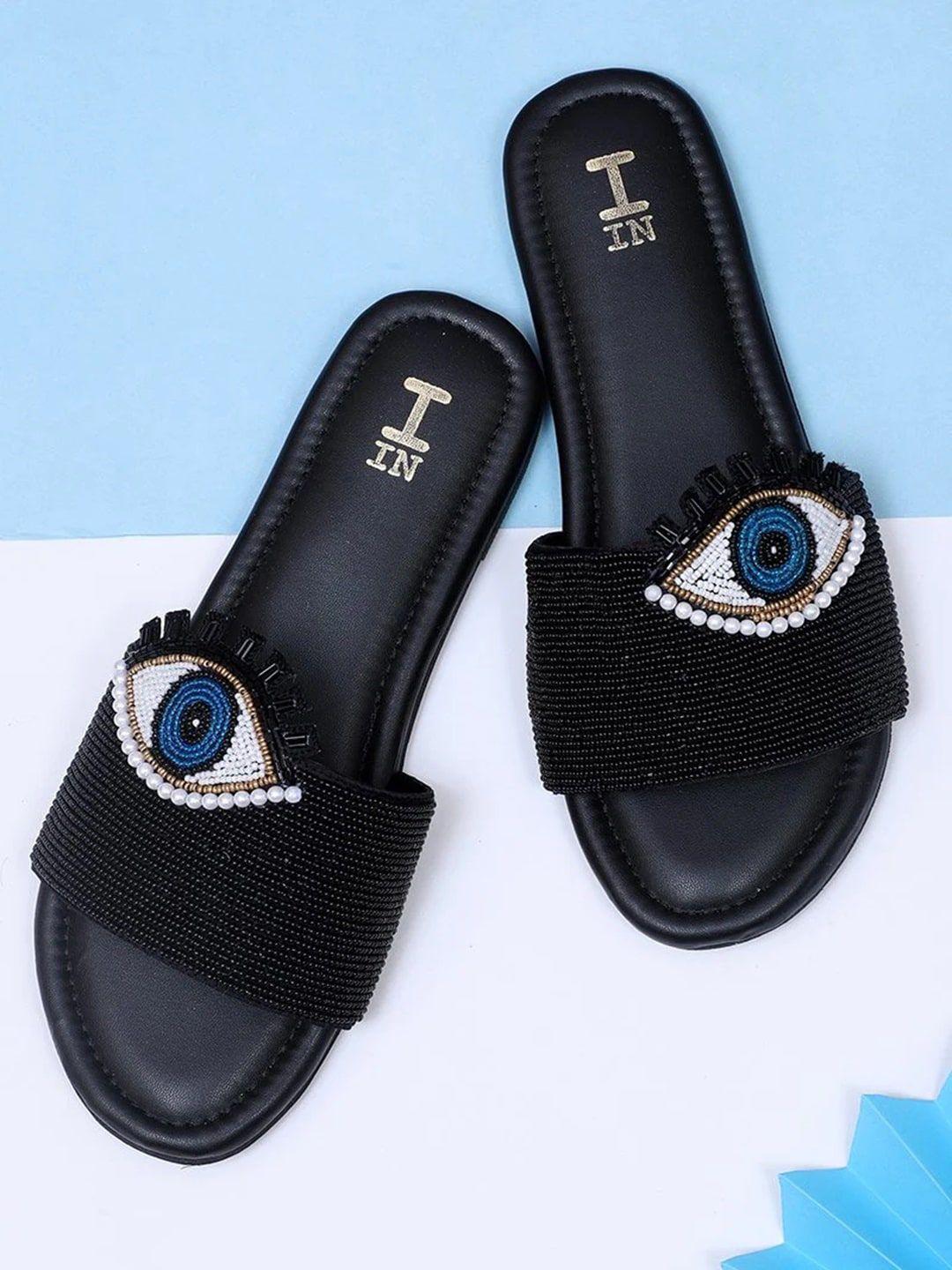 toprico evil eye embellished open toe flats