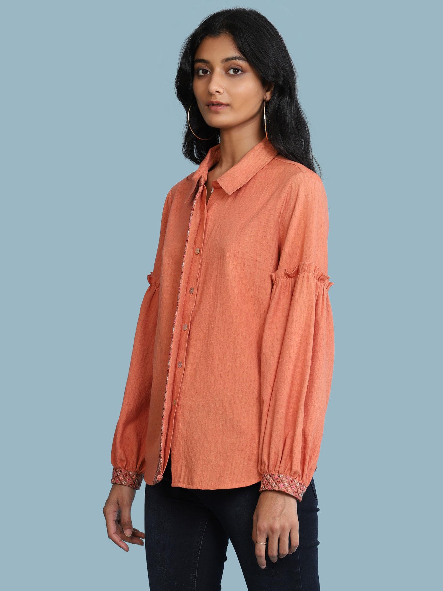 tops and tunics solid peach