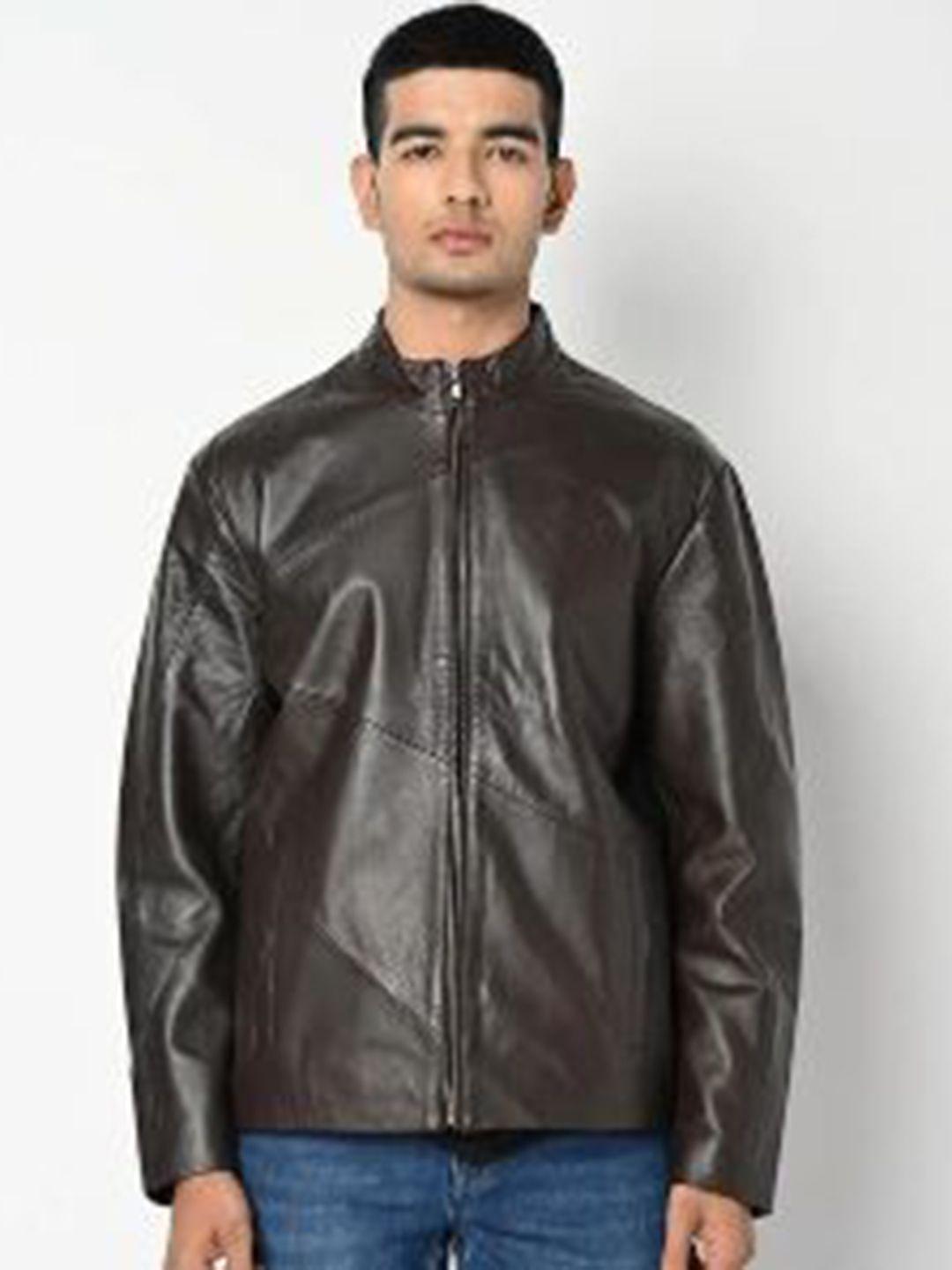 tortoise men leather lightweight biker jacket