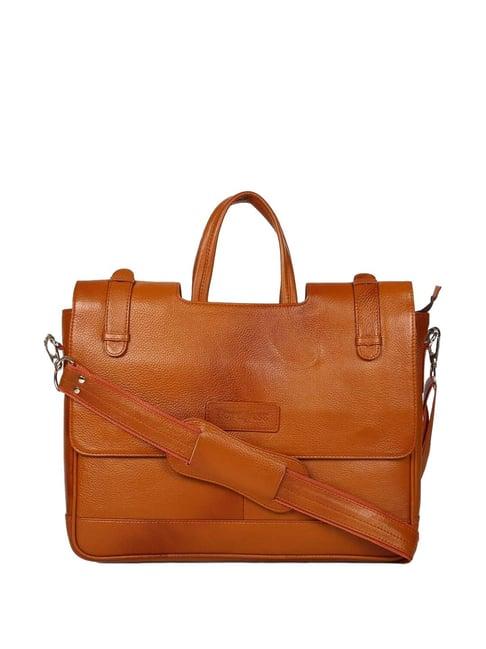 tortoise work edition massimo tan leather medium laptop messenger bag