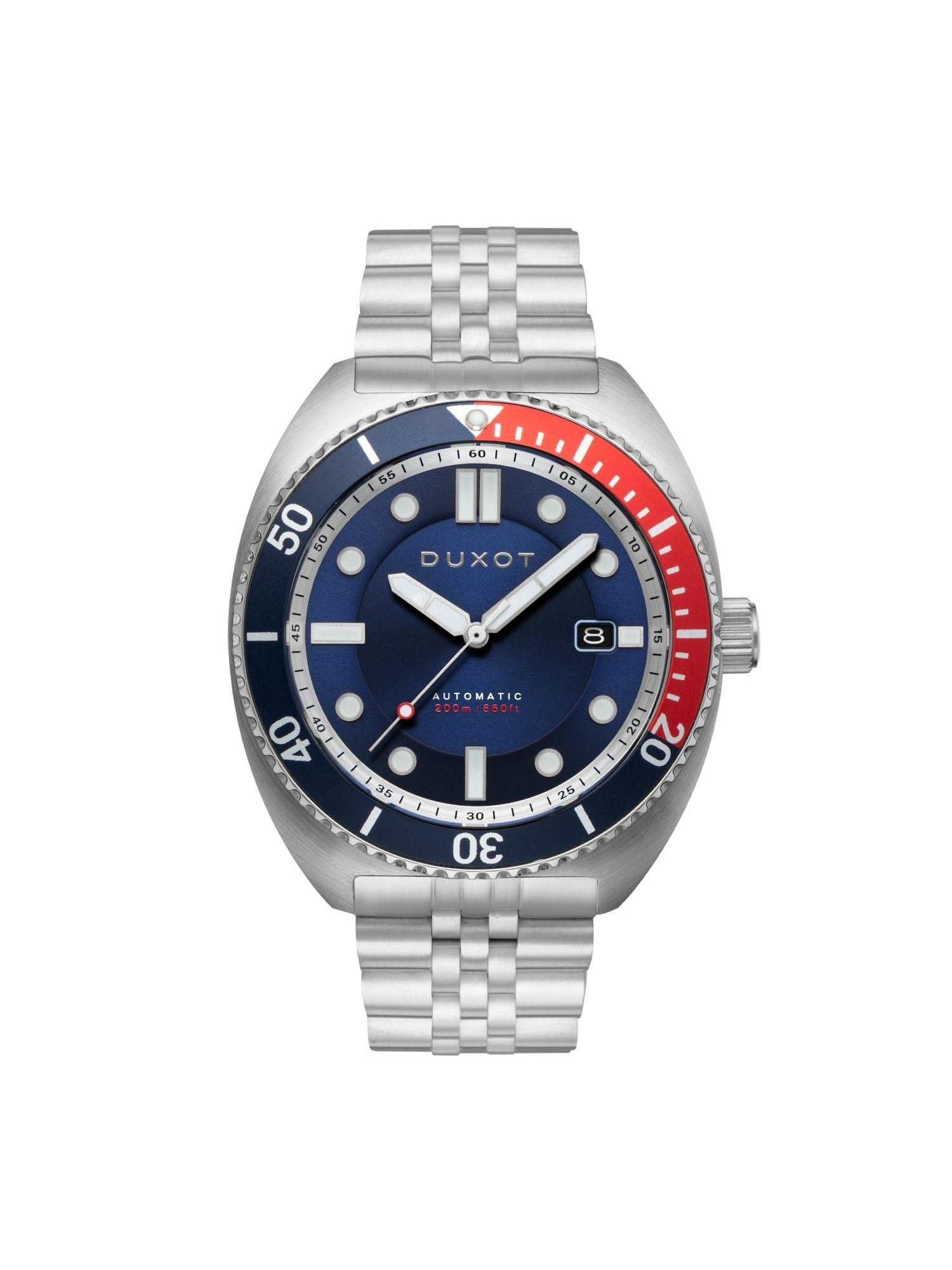 tortuga automatic uni-directional blue round dial mens watch - dx-2026-33