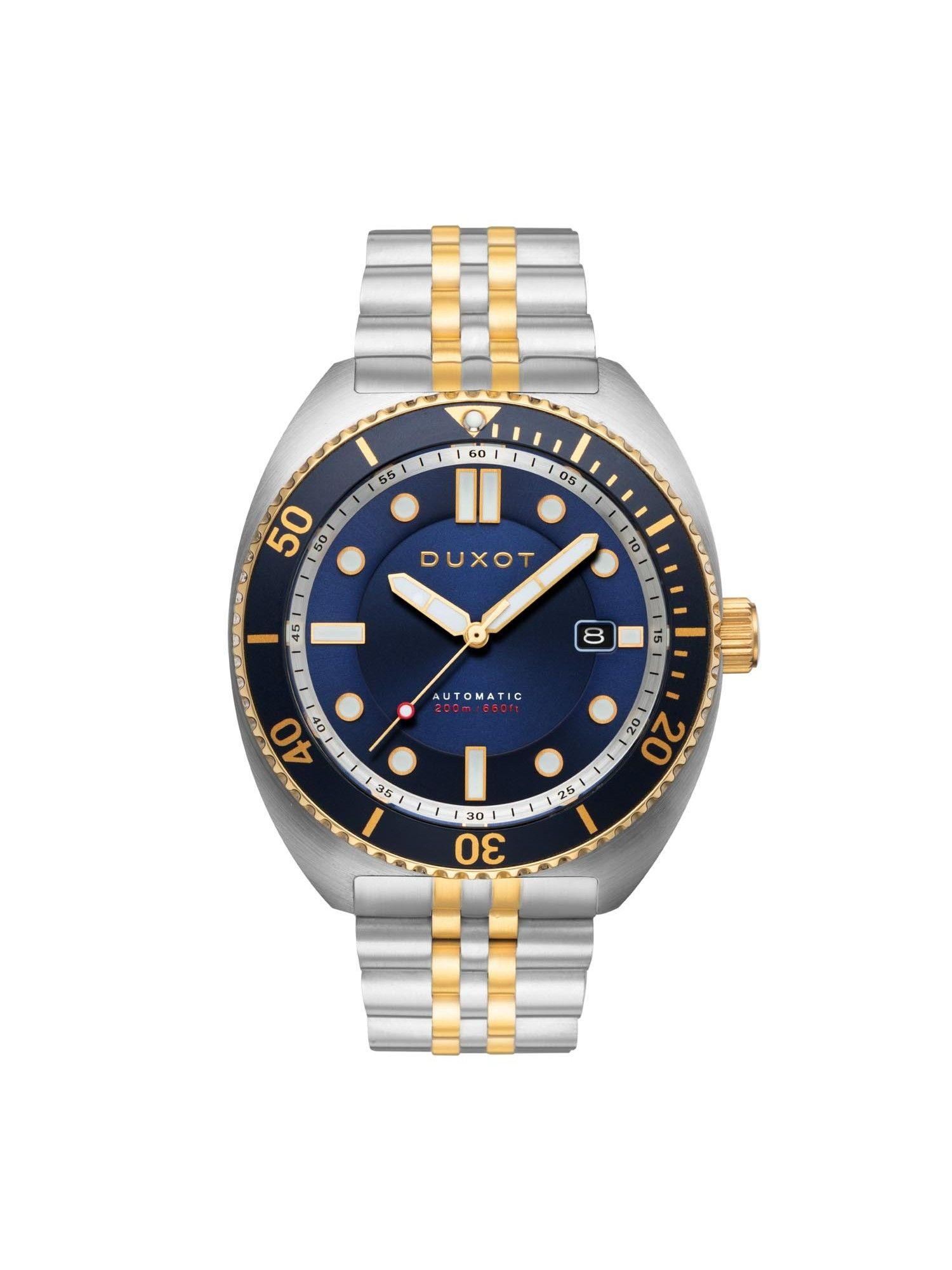 tortuga automatic uni-directional blue round dial mens watch - dx-2026-44