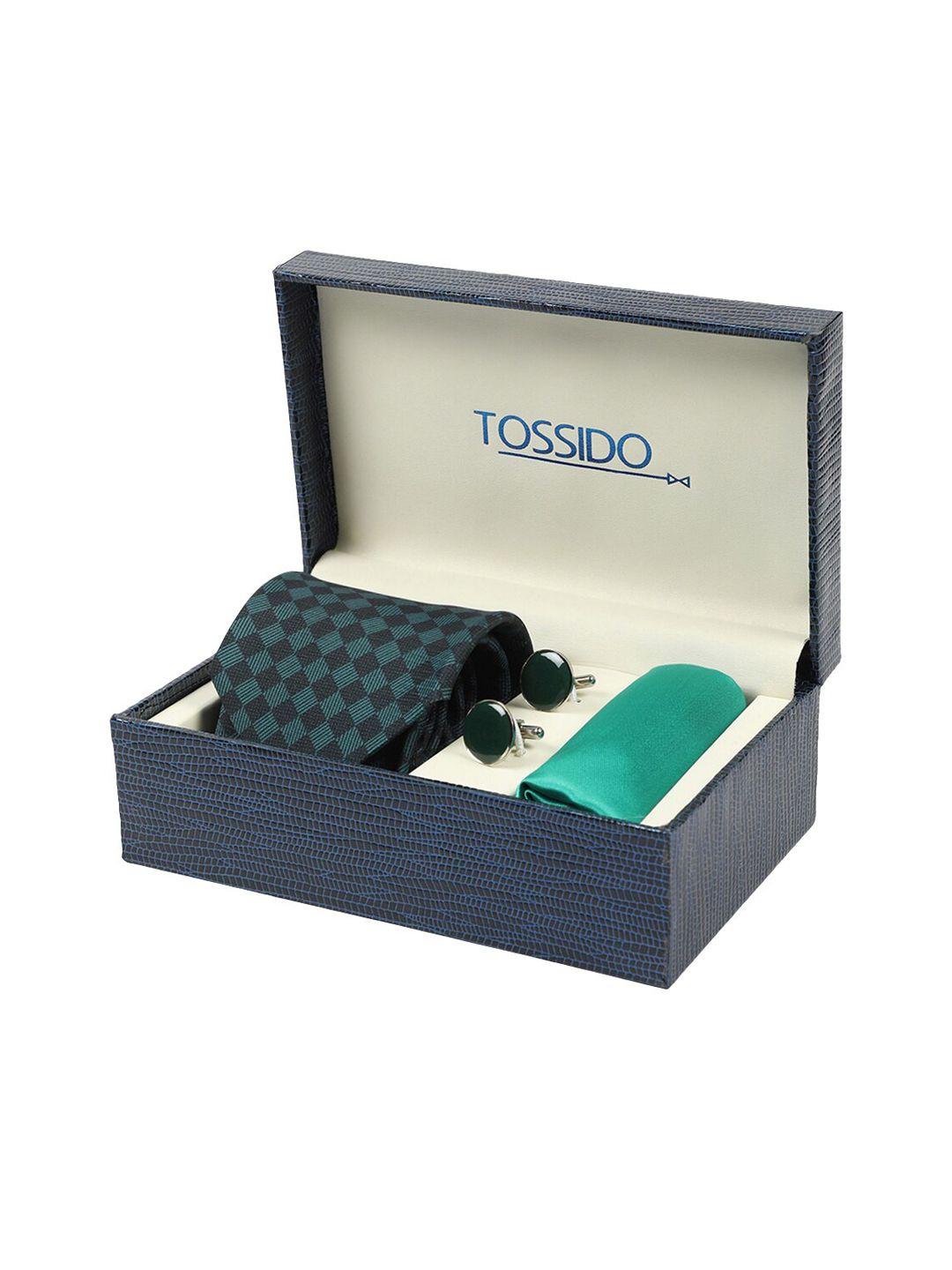 tossido men green microfibre accessory gift set