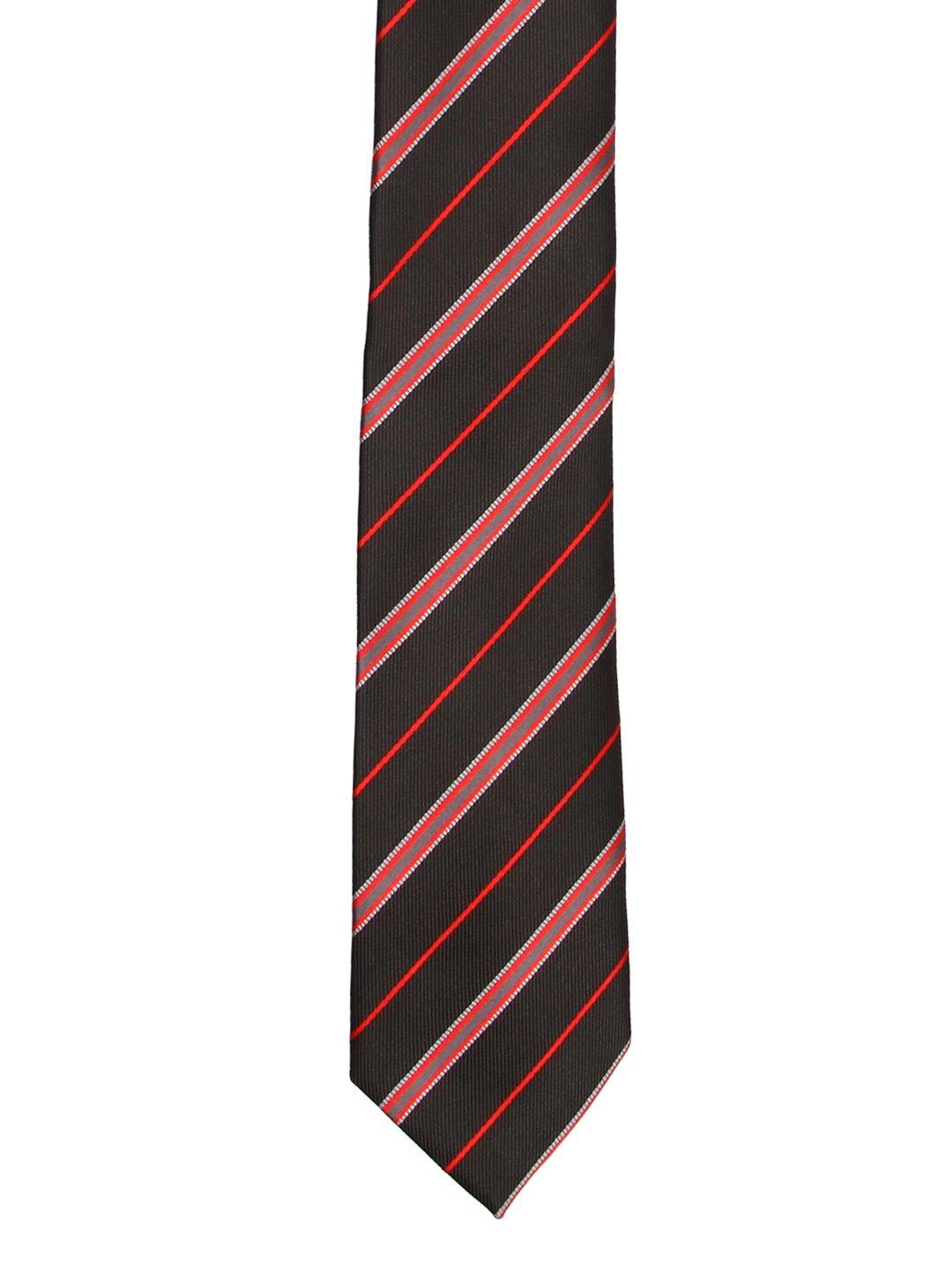 tossido black & red striped broad tie