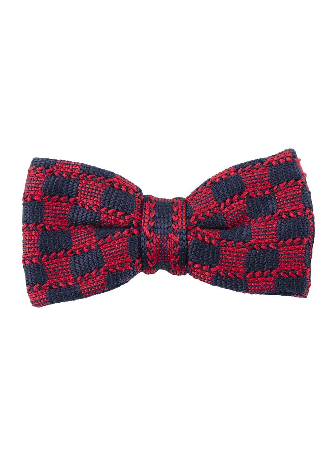 tossido blue & red checked bow tie