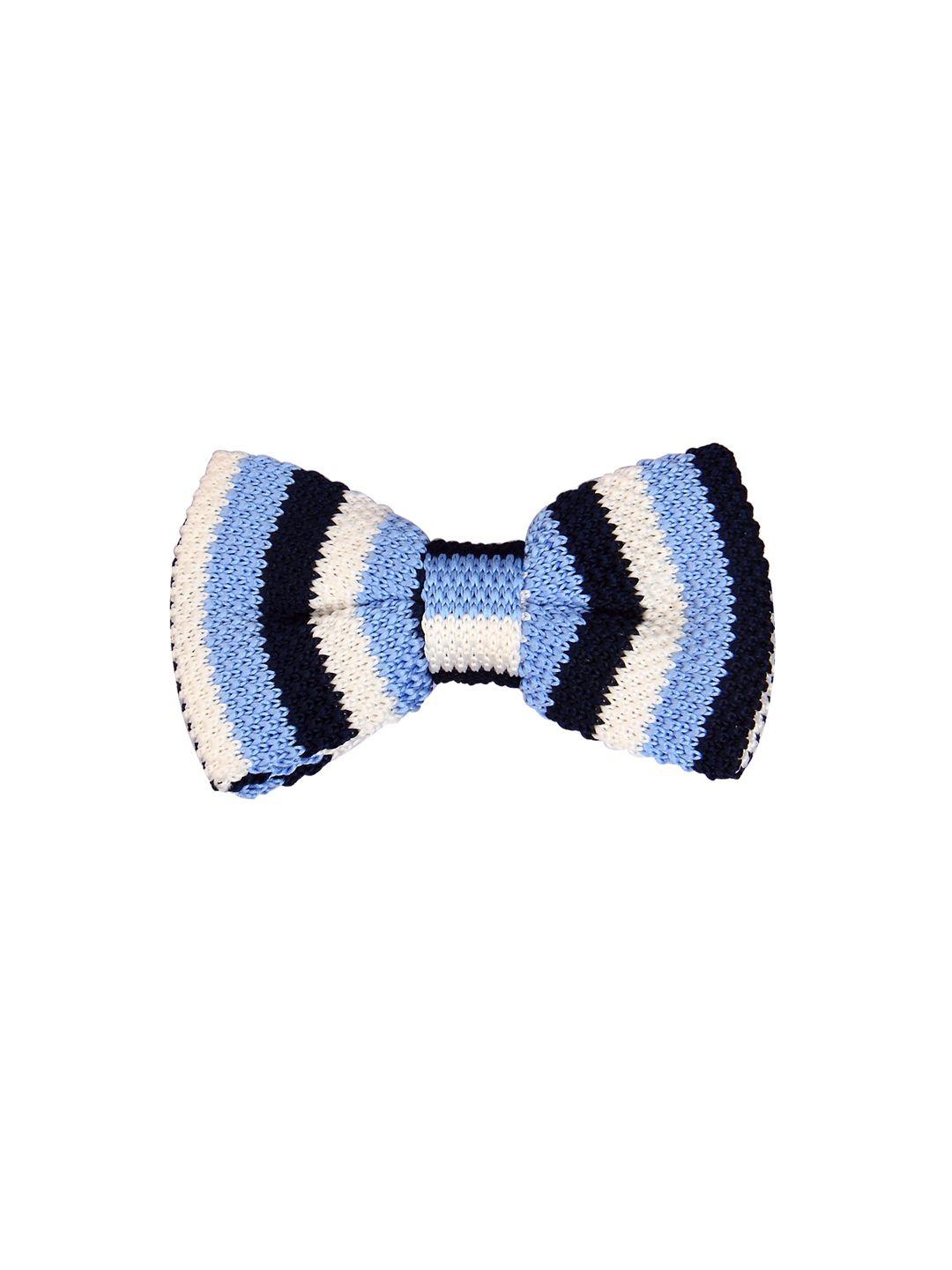 tossido blue woven design bow tie