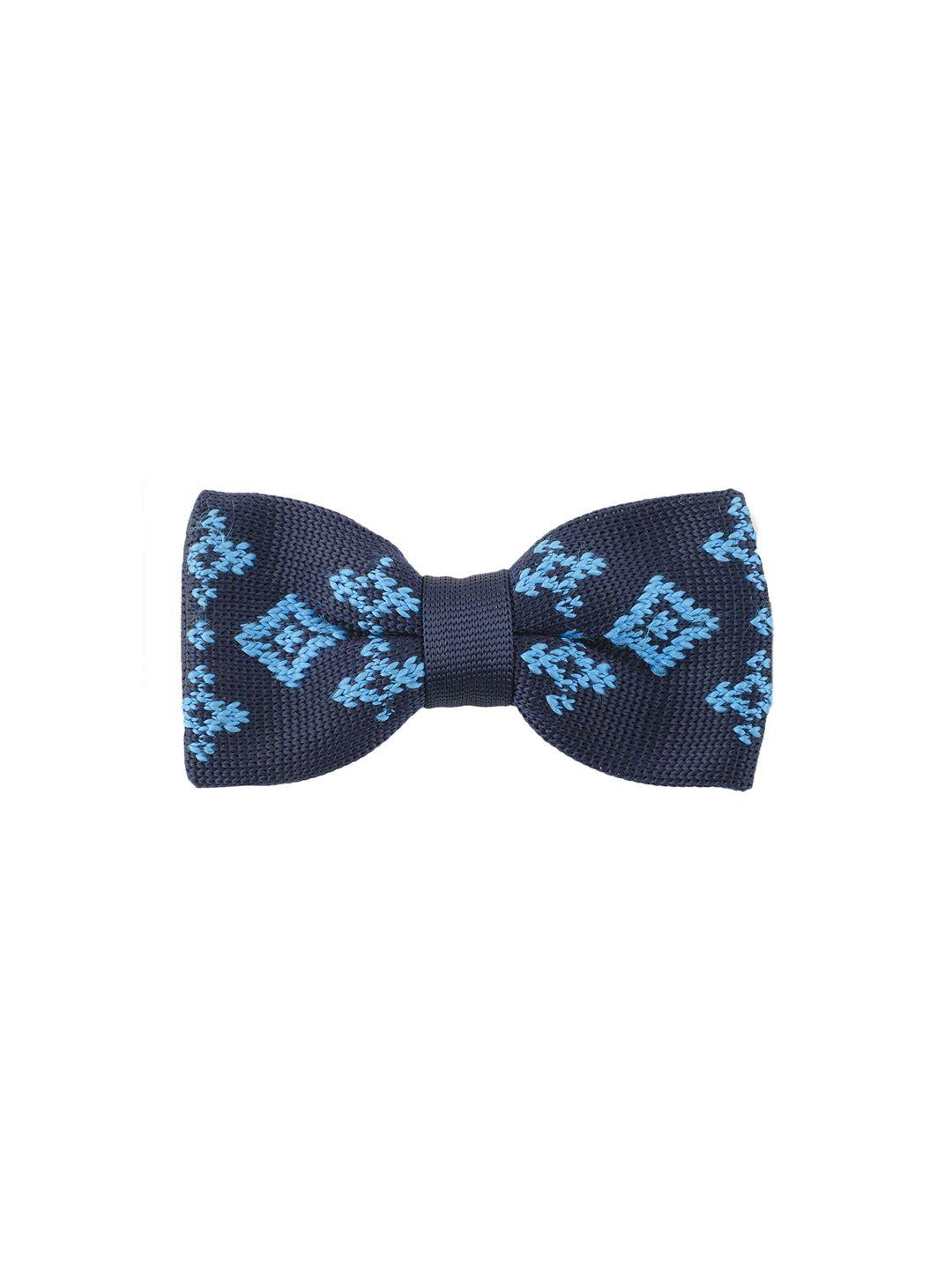 tossido blue woven design bow tie