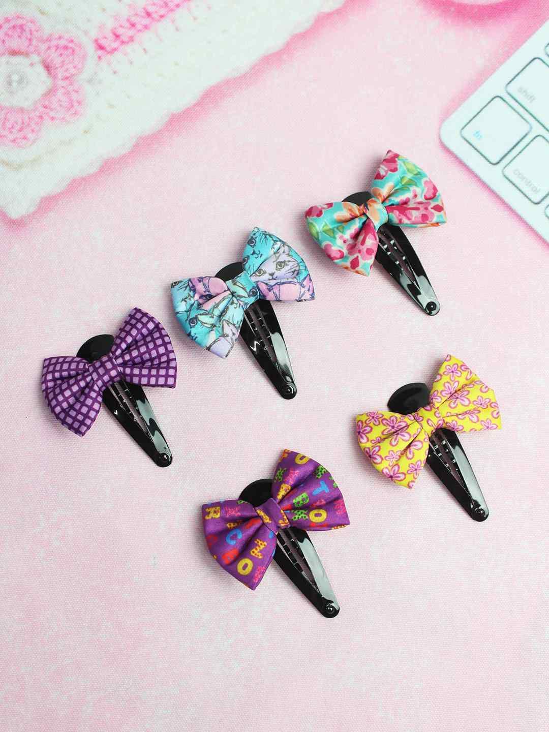 tossido girls purple & blue set of 5 tic tac hair clip
