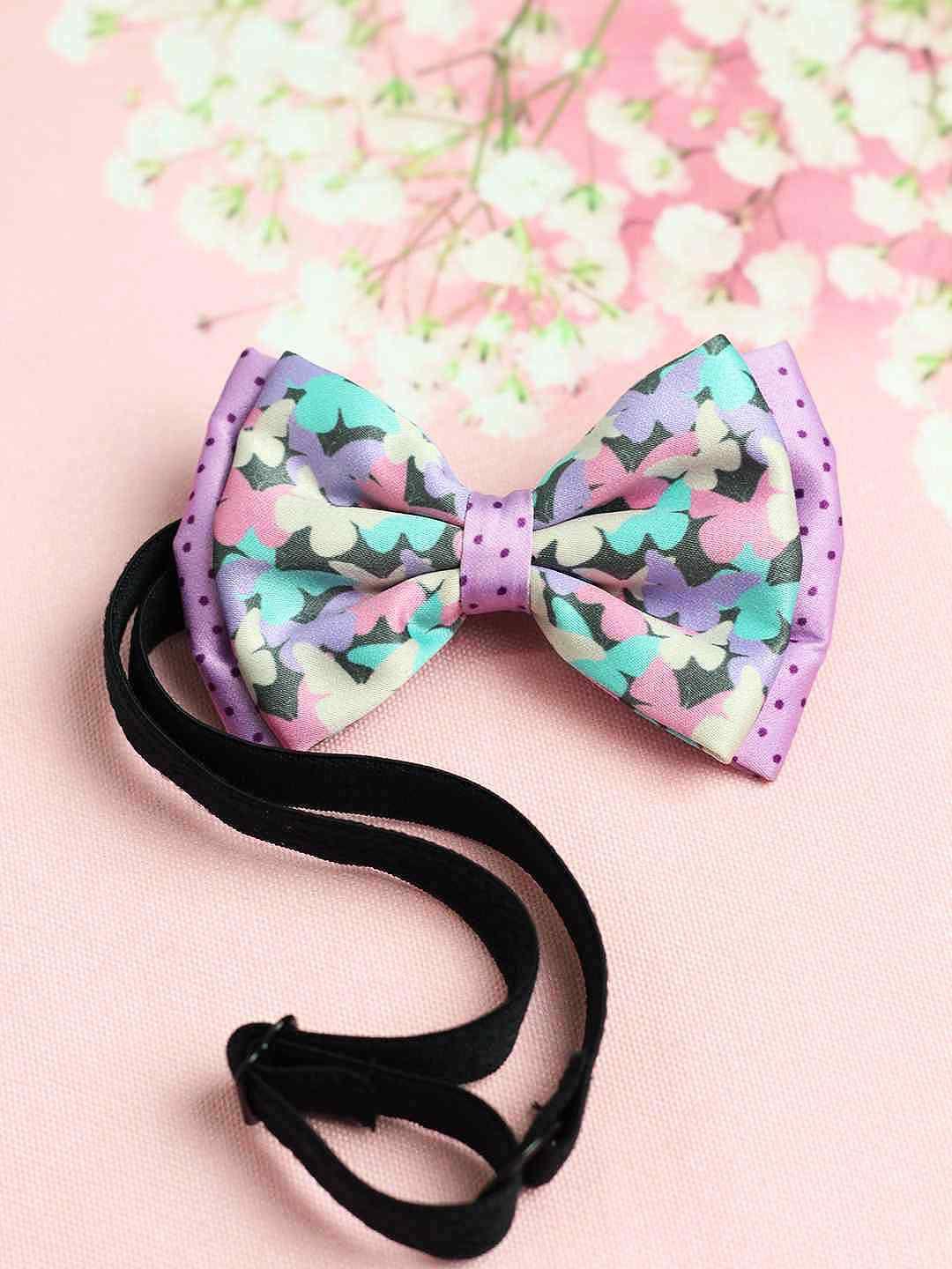 tossido girls purple & pink fluttering butterflies bow hairband
