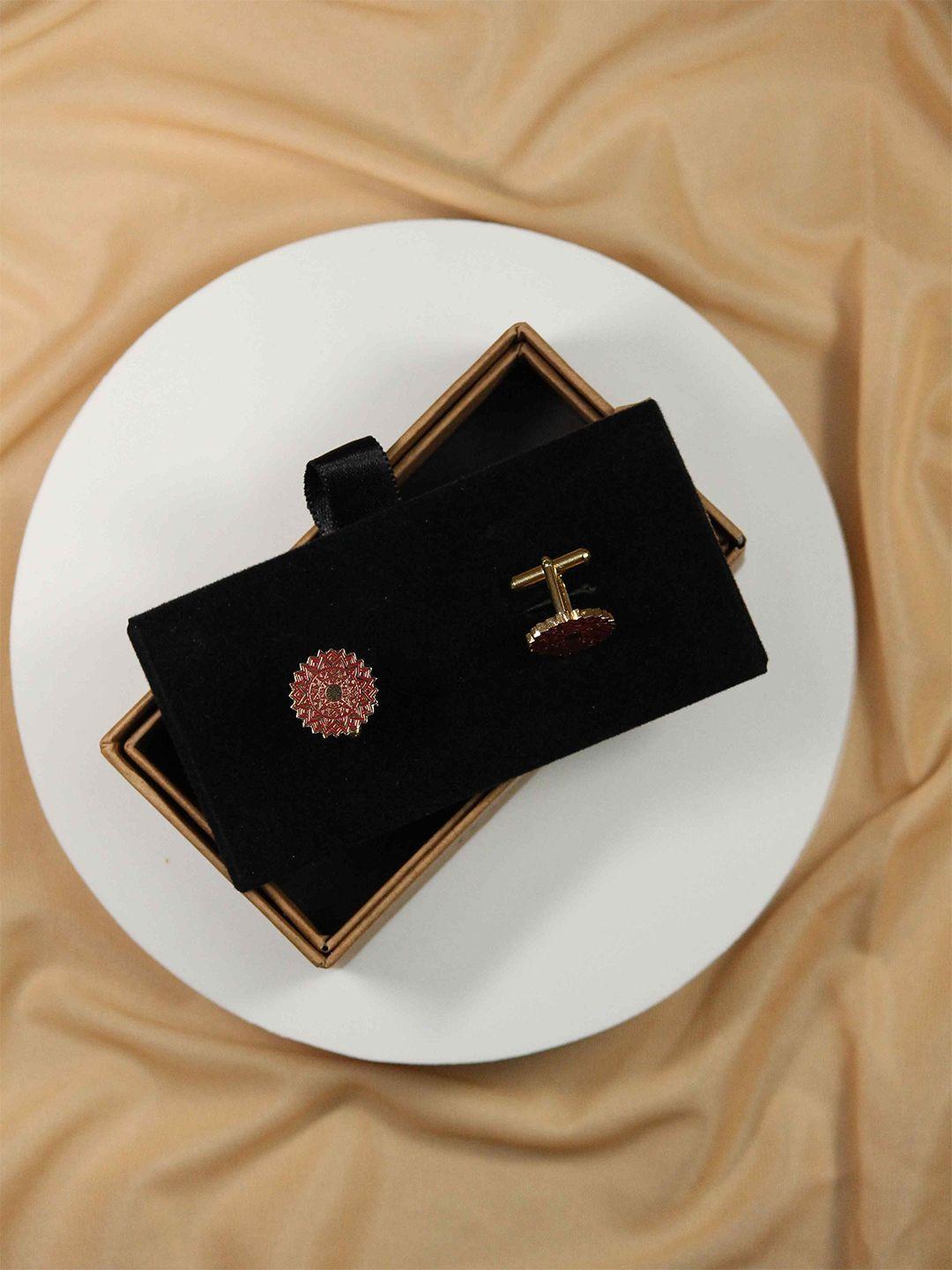 tossido gold-plated floral cufflink